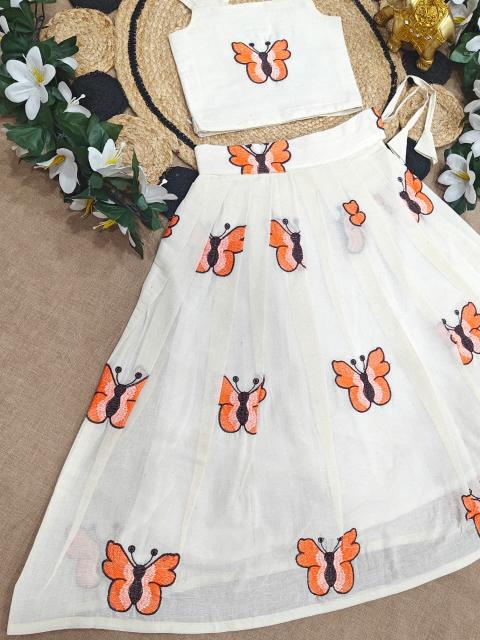 BUTTERFLY SUMMER KIDS Cotton White Kids clothing market in Surat